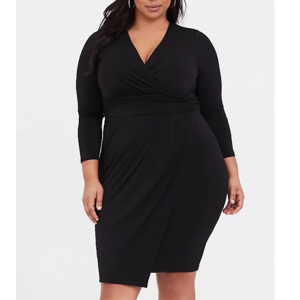 NWT Torrid black studio knit surplice dress